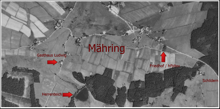Letecká mapa Mähringu 1948