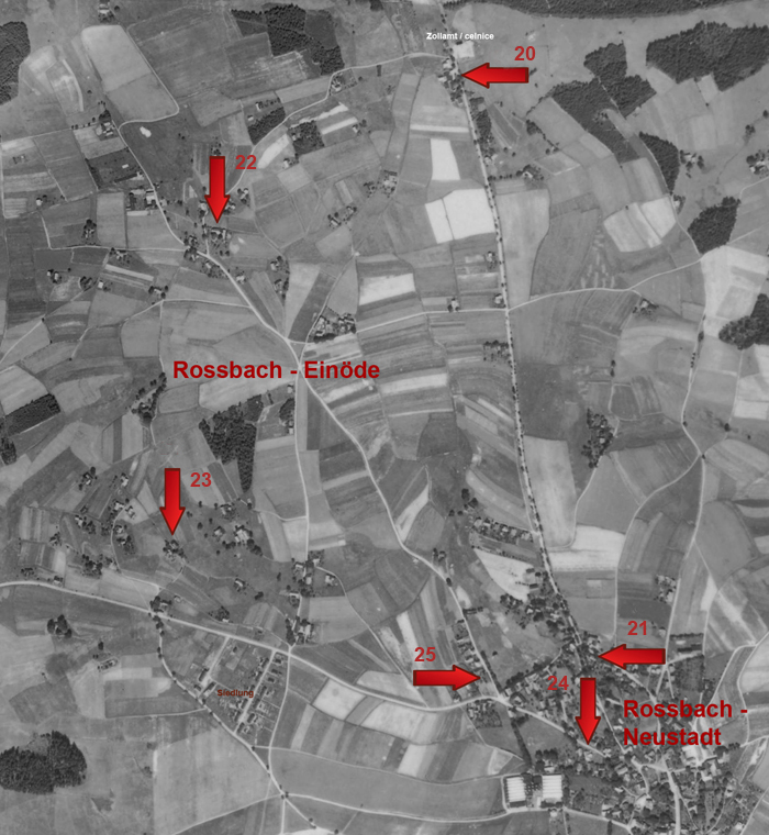 Letecký snímek Einöde 1948