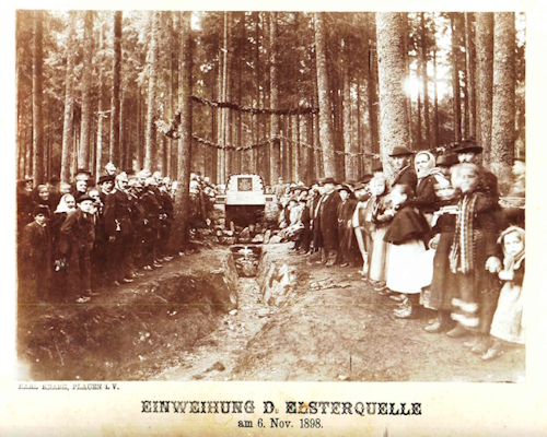 Festliche Enthüllung d. Elster-Quelle