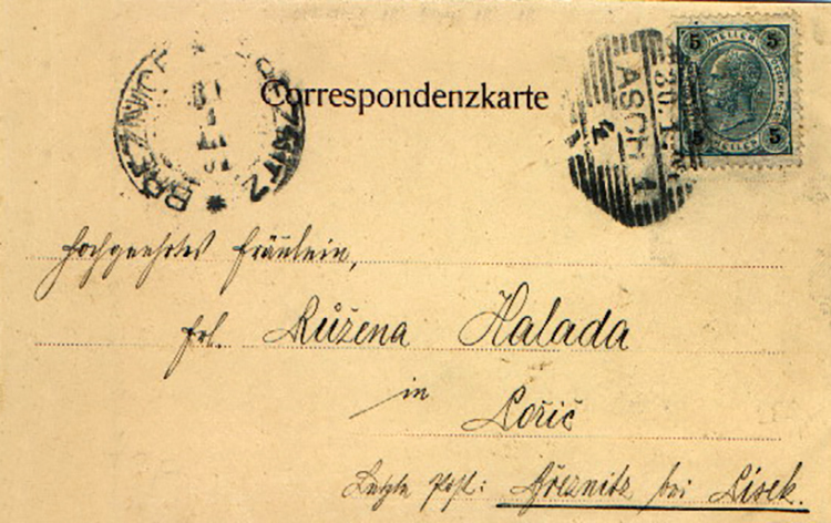 Postkarte Asch 1899