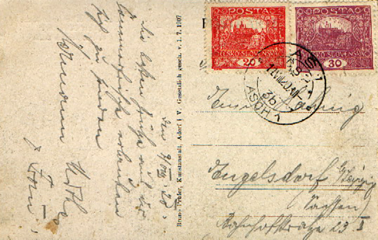 Postkarte Asch 1920