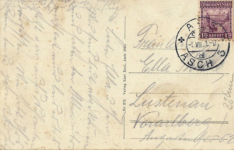 Postkarte Asch 1931