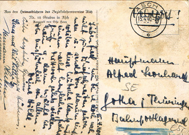 Postkarte Asch 1940