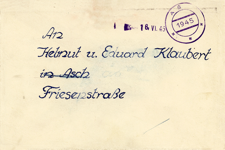Postkarte Asch 1945