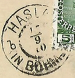 Razítko Haslau 1910